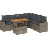 Maison Chic Seti vrtnega pohištva - Vrtna garnitura - Vrtni pohištvo set 7-delna z blazinami siv poli ratan, (21802930) | Shoptok.si