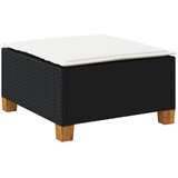  Vrtni tabure s jastukom crni 63,5x56x32 cm od poliratana | shoptok.hr