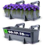 KADAX balkonski lonček za rože s stojalom za rože 60 cm + ročaji, (5000346130) Cene