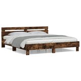  Okvir za krevet s uzglavljem boja hrasta 180x200 cm drveni | shoptok.hr