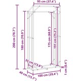 vidaXL stojalo za drva z dežnim pokrovom 100x40x200 cm pocinkano jeklo | Shoptok.si