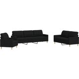 vidaXL 3-dijelni set sofa crni od tkanine | shoptok.hr