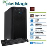 PCPLUS namizni računalnik Magic Ryzen 7 8700G/32GB/SSD 1TB/NVMe/Integrirana AMD Radeon 780M/brez OS/147242 + tipkovnica + miška | Shoptok.si