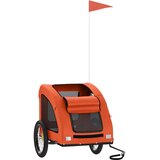 Prikolica za bicikl za ljubimce narančasta od tkanine i željeza | shoptok.hr