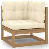 vidaXL Kutna vrtna sofa s krem jastucima od masivne borovine Cijene