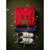 Sinsay Božićna crewneck majica s motivom soba Slike