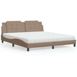  Postelja z vzmetnico kapučino 180x200 cm umetno usnje, (21111232) | Shoptok.si