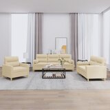  3-dijelni set sofa s jastucima krem od mikrovlakana | shoptok.hr
