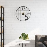 vidaXL Stenska ura črna Ø50 cm železo | Shoptok.si