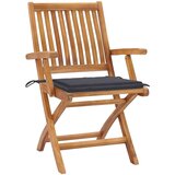  Sklopive vrtne stolice s jastucima 4 kom od masivne tikovine | shoptok.hr