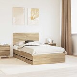  Krevetna konstrukcija s ladicama Sonoma hrast 120 x 190 cm | shoptok.hr
