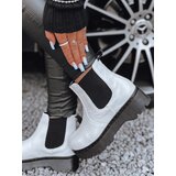 DStreet Botki damskie STEPBACK z wysoką podeszwą białe | Shoptok.si