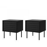  SET od 2 noćna stočića CORTINA 51x45 cm crne boje | Eponuda.com