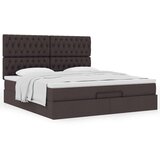 vidaXL Otomanski posteljni okvir z vzmetnico temno rjava 180x200 cm | Shoptok.si