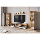 Livetastic DNEVNI REGAL, hrast wotan, bela, visoki sijaj | Shoptok.si