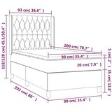 Krevet box spring s madracem LED tamnozeleni 90x200 cm baršun - Tamnozelena 90 x 200 cm Dizajn s gumbima | shoptok.hr