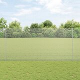 vidaXL Zavarena žičana ograda s 44 U stupova Srebrna 1.5x50 m Čelik | shoptok.hr