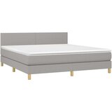  Box spring postelja z vzmetnico svetlo siva 160x200 cm žamet, (20790715) | Shoptok.si