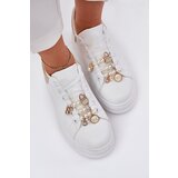 Boto Women's Platform Sneakers With Ribbons White-Gold Ocerdia | Shoptok.si