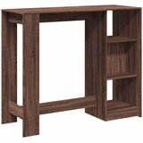  Barski stol s policom smeđa boja hrasta 124x46x103,5 cm drveni | shoptok.hr