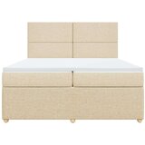 vidaXL Krevet s oprugama i madracem krem 200 x 200 cm od tkanine | shoptok.hr