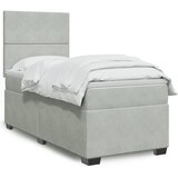 Box spring krevet s madracem svjetlosivi 90x190 cm baršunasti | shoptok.hr