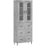 Maison Chic Visoka Komoda - Predalnik betonsko siva 69,5x34x180 cm inženirski les, (21720217) | Shoptok.si