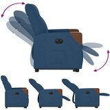 vidaXL Električni naslanjač s funkcijo vstajanja modro blago | Shoptok.si