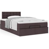 vidaXL Otomanski posteljni okvir z vzmetnico rjav 120x200 cm blago Cene