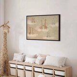  Slika - Love - Colorful Giraffes Floating on Clouds Among Hearts and Stars 120x80 U crnom drvenom okviru | shoptok.hr