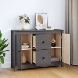  Komoda siva 100 x 35 x 74 cm od masivne borovine | shoptok.hr