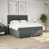 vidaXL Box spring postelja z vzmetnico temno siva 200x200 cm blago | Shoptok.si