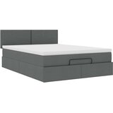 vidaXL Otomanska postelja z vzmetnico siv 140x190 cm blago | Shoptok.si