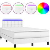 Maison Chic Box spring postelja - Vzmetna postelja z vzmetnico LED bela 120x190 cm um. usnje SL22653, (21907093) | Shoptok.si