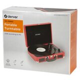 Denver gramofon VPL-120 , USB, zvučnici 2 x 1W, audio out, 331/3rpm, 45rpm or 78rpm, PC recording,crveni | Eponuda.ba