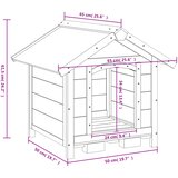  Kućica za pse smeđa 65 x 65 x 61,5 cm od masivne borovine | Shoptok.si