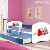  Dječji krevet ACMA s motivom, bočna plava + ladica 140x70 cm 40 Mačka | shoptok.hr