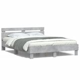  Okvir za krevet s uzglavljem i LED siva boja betona 150x200 cm | shoptok.hr