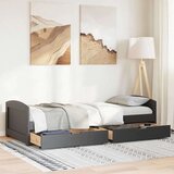 vidaXL Dnevni krevet s 2 ladice bez madraca "IRUN" crni 90x200 cm | shoptok.hr