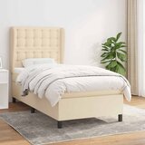  Okvir kreveta s oprugama i madrac krem 80x200 cm od tkanine | shoptok.hr