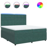 vidaXL Box spring postelja z vzmetnico temno zelena 200x200 cm žamet, (21309062) | Shoptok.si