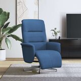  Naslonjač od tkanine s osloncem za noge plavi | shoptok.hr