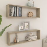 vidaXL Stenske police kockaste 2 kosa sonoma hrast 100x15x30 cm Cene