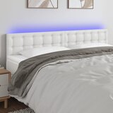  LED uzglavlje bijelo 200 x 5 x 78/88 cm od umjetne kože | shoptok.hr