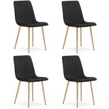  TURIN stolica - crni baršun / noge u boji drveta x 4 | shoptok.hr