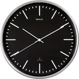 Maul Stenska ura fly, krtačeni aluminij, Ø 305 mm, radijsko voden mehanizem, črne barve | Shoptok.si