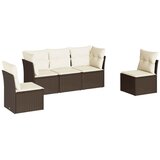 The Living Store Vrtna sedežna garnitura 5-delna z blazinami rjav poli ratan - Vrtna Sedežna Garniture, (21447617) | Shoptok.si