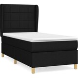  Krevet s oprugama i madracem crni 100 x 200 cm od tkanine | shoptok.hr