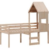 vidaXL Visoka postelja s streho 75x190 cm trdna borovina, (21243279) | Shoptok.si
