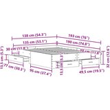  Krevetna konstrukcija Staro drvo 135 x 190 cm Konstruirano drvo | shoptok.hr